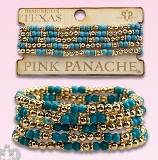 accessory Panache Turquoise & Gold Bracelet Stack Southern Grace Farms $14