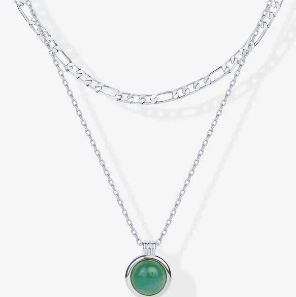 accessory Pavoi Women's Layered Gold Necklace with Carnelian and Aventurine Gemstone PAVOI $16.95