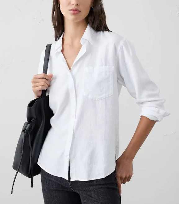 blouses Perfect Linen-Blend Women's Shirt Banana Republic Factory $40