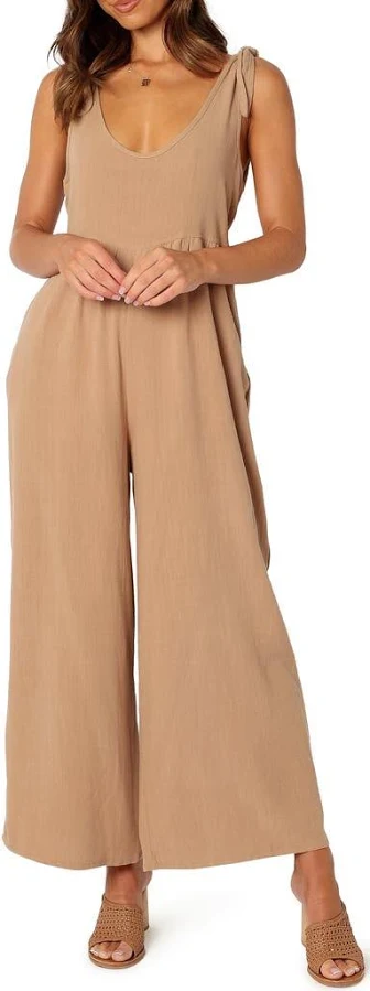 jumpsuit Petal & Pup Women's Ayla Tie Shoulder Linen Jumpsuit Nordstrom $79