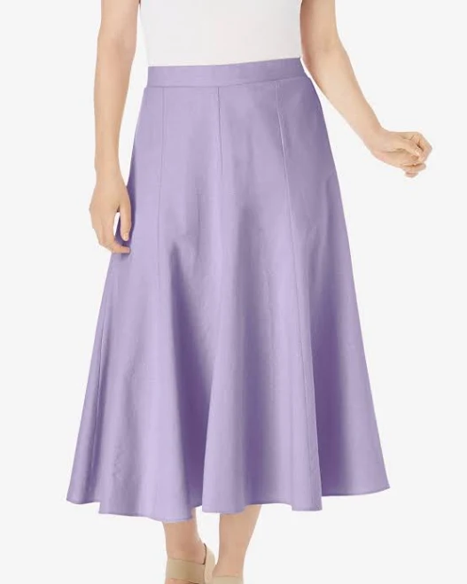 skirt Plus Size Women's Linen-Blend Skirt by Woman Within in Pale Lilac (Size L) Woman Within $29.99