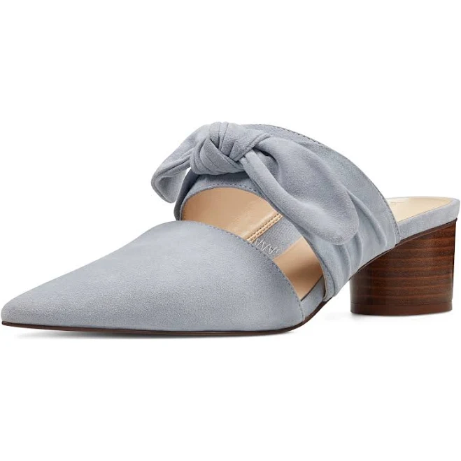 shoes Pointed Toe Block Heel Mules with Bow fsjshoes $96