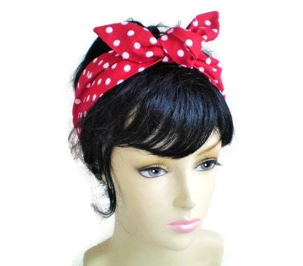 accessory Polka Dot Head Scarf Etsy - Seller $15.5