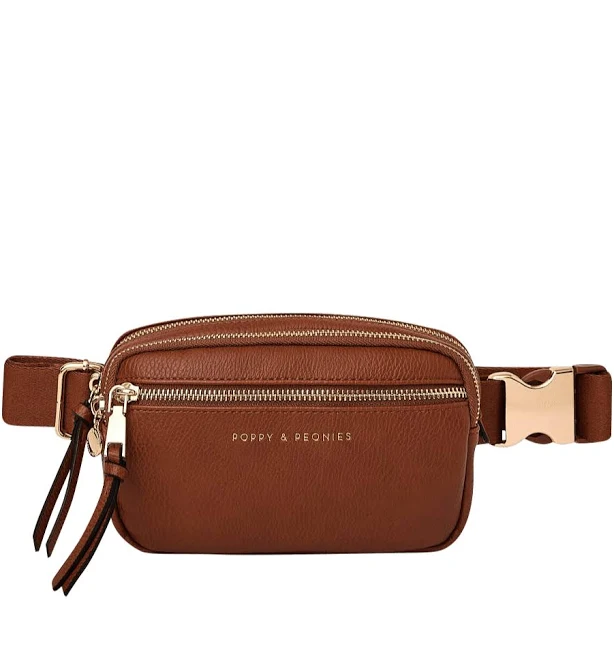 bag Poppy and Peonies On The Run Vegan Leather Belt Bag Poppy & Peonies US $89