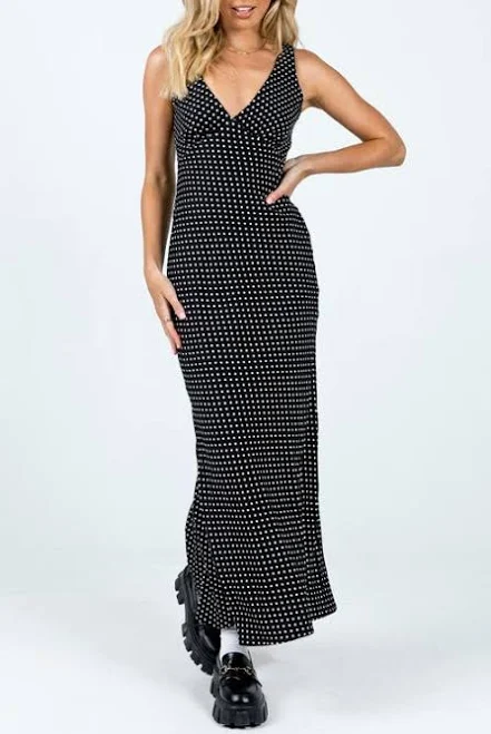 polka dots outfits Princess Polly Nellie Polka Dot Maxi Dress Nordstrom $75