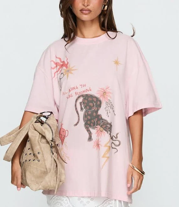 top Princess Polly Oversized Blooming Love Graphic Tee Princess Polly US $36