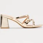 shoes Queena Faux Leather Mules - Gold Fashion Nova $15.99