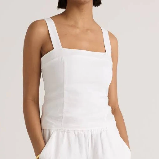 sleeveless top Quince Women's European Linen Fitted Tank Top Quince $42