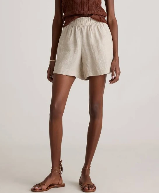 matching set Quince Women's European Linen High Waisted Shorts Quince $32