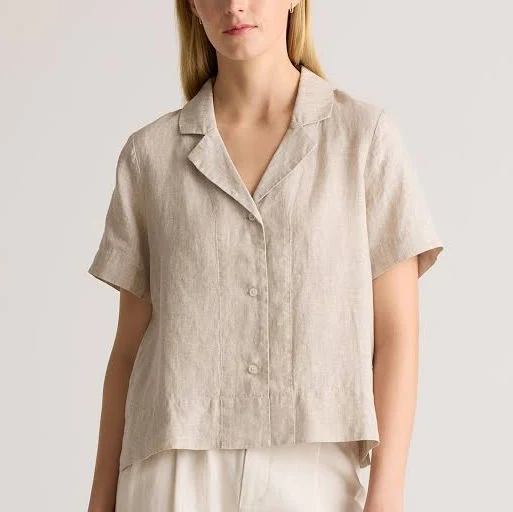 matching set Quince Women's European Linen Short Sleeve Shirt Quince $36