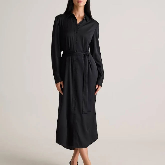 shirt dress Quince Women's Washable Stretch Silk Maxi Shirt Dress Quince $129.9