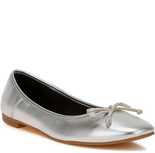 shoes rag & Co Women's Enchanted Bow Detail Metallic Ballet Flats DSW $46.99
