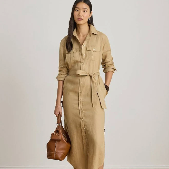 dress Ralph Lauren Women's Belted Linen Shirt Dress Ralph Lauren $225