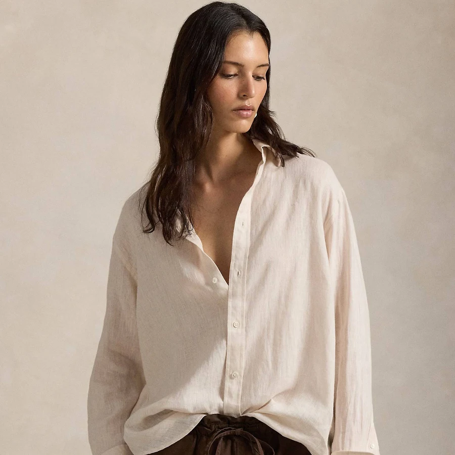 baggy oversized outfit Ralph Lauren Women's Over Fit Linen Shirt Ralph Lauren $168