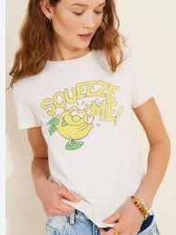 t-shirt Re/Done 90s Baby Tee Squeeze Me Graphic Lemon White Y2K Fitted Tee 38427 Poshmark $65