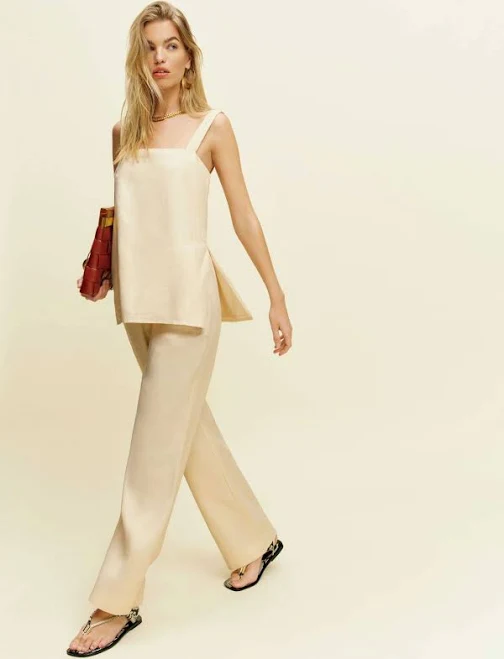 matching set Reformation Kristen Linen Two Piece | Ivory | Large Reformation $278