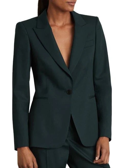 blazer Reiss Women's Jade Wool-Blend Single-Breasted Suit Blazer Nordstrom $480