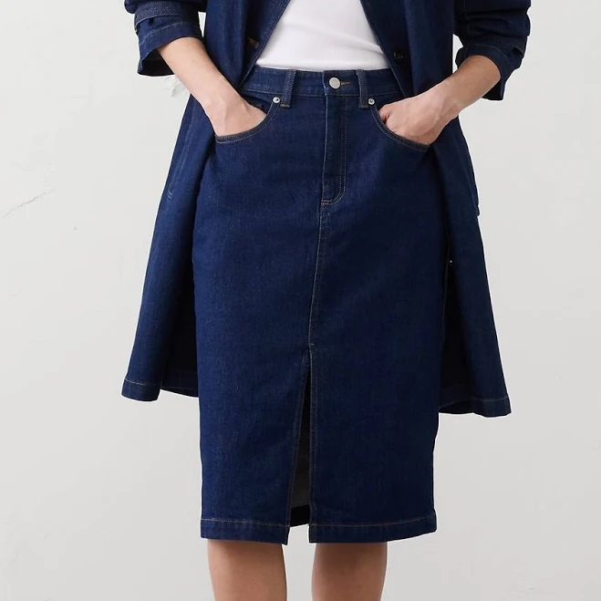 skirt Rinse Petite Women's Denim Pencil Skirt Banana Republic Factory $40