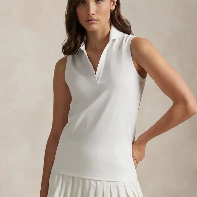 top RLX Ralph Lauren Women's Air Tech Pique Sleeveless Golf Polo Shirt Ralph Lauren $98.5