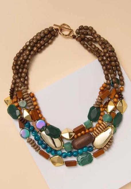 accessory Rosie Multi-Layer Beaded Necklace Sophia Collection $20.95