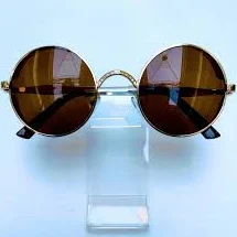 accessory Round Brown Lens Sunglasses: Gold Frame Steampunk Style Etsy $25