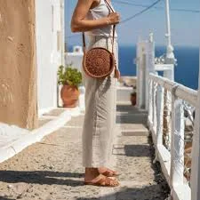 bag Rust Crochet Round Bag | Boho Crossbody Purse | Terracotta Raffia Circle Bag | Woven Shoulder Bag with Tassel | Summer Beach Accessory Etsy $79.99