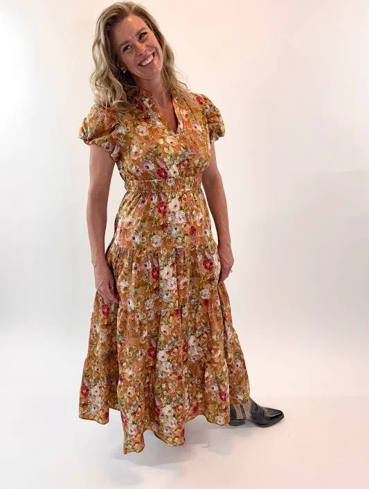 dress Rust in Bloom Floral Maxi Dress The Boutique $63.98