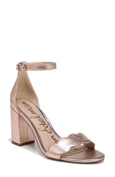 shoes Sam Edelman Womens Odila Metallic Rose Gold Block Heel eBay $70