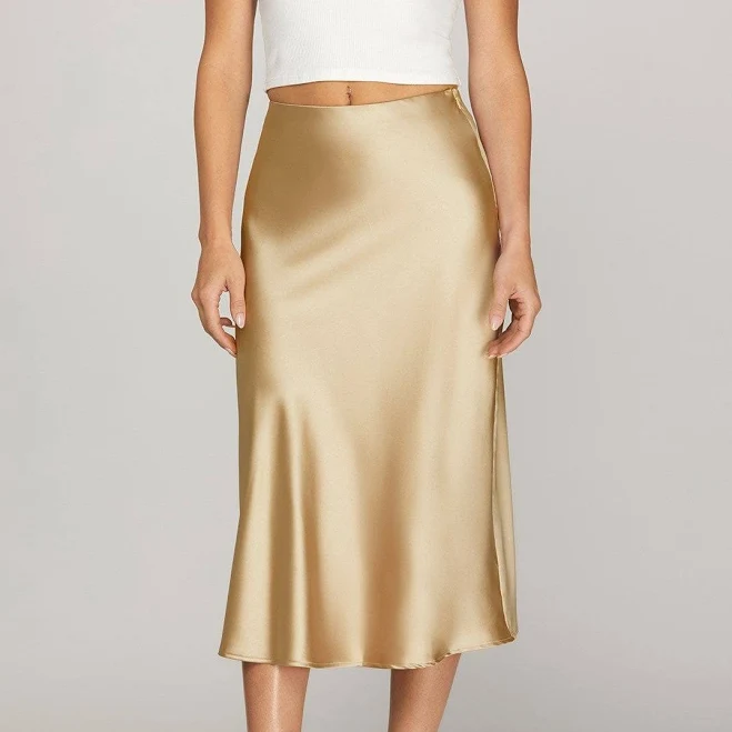 skirt Satin Bias Midi Skirt Distinctively Hers $20.99