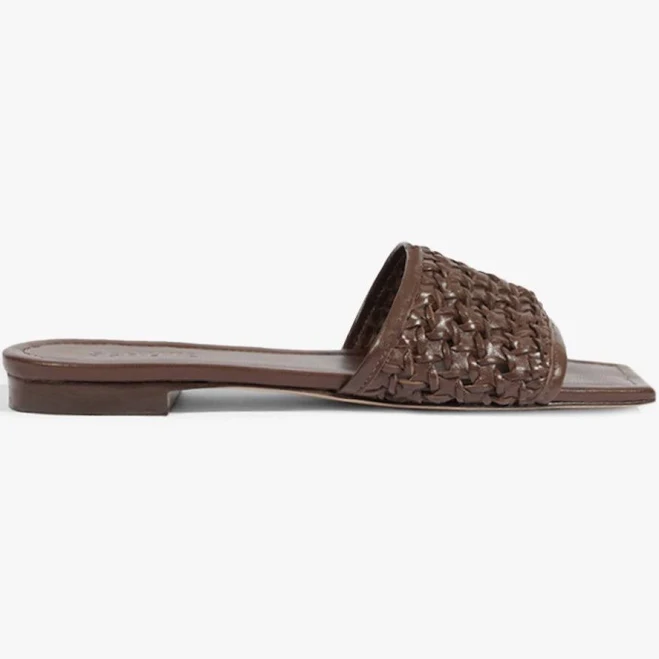 shoes Schutz Women's Juliet Leather Flat Sandals Schutz $63.2