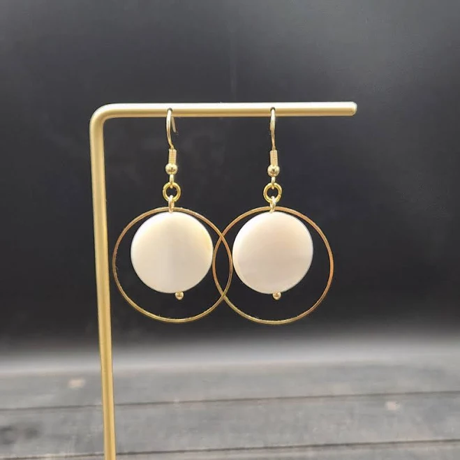 accessory Shell Hoop Earrings Etsy - MayaMadeThis $23