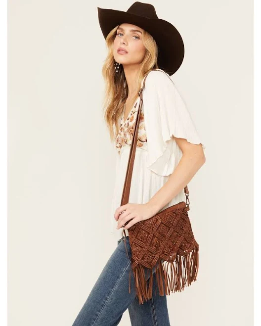 bag Shyanne Women's Western Heritage Woven Leather Fringe Crossbody Bag Boot Barn $34.97