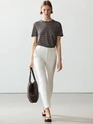 pants Slim fit linen blend trousers - Off white massimodutti.com $130