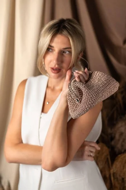 bag Sparkling Gold Metallic Knit Evening Clutch Etsy - Seller $95