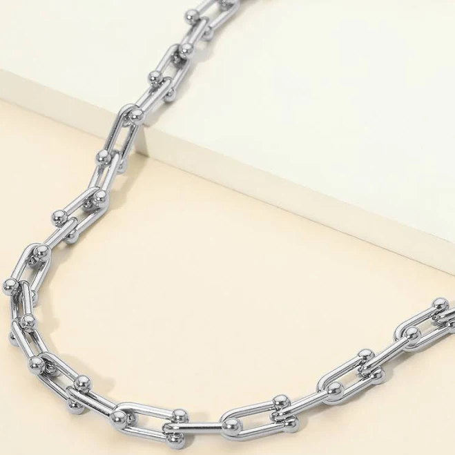accessory Stainless Steel Industrial Link Chain Necklace ShopSimon $33.62