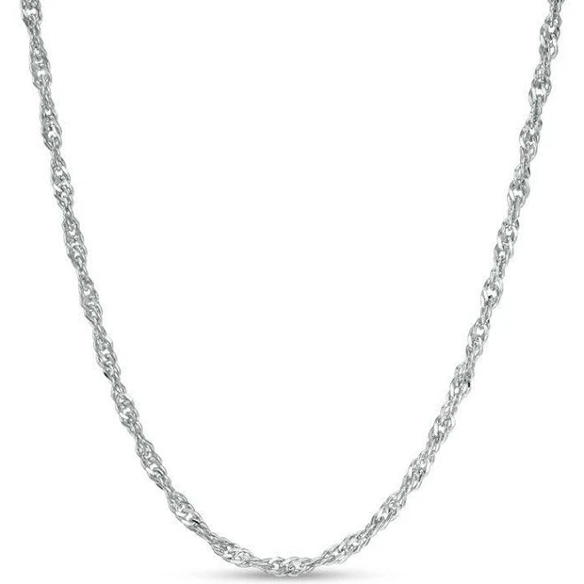 accessory Sterling Silver 18" Singapore Chain Necklace Zales Outlet $25