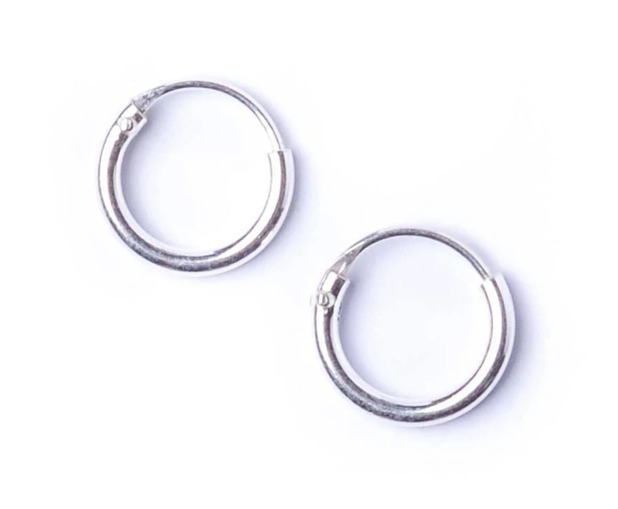 accessory Sterling Silver Tiny Thin Hoops Sleeper Hoop Earrings 925silverly.com $8.46