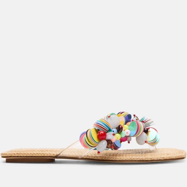 shoes Steve Madden Women's Trella PVC Thong Sandals with Multi Beads Steve Madden $109.95