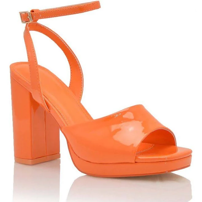 sandals Strap Platform Block Heel Sandals, Women's, Size: 8.5, Orange Kohl's $43.75