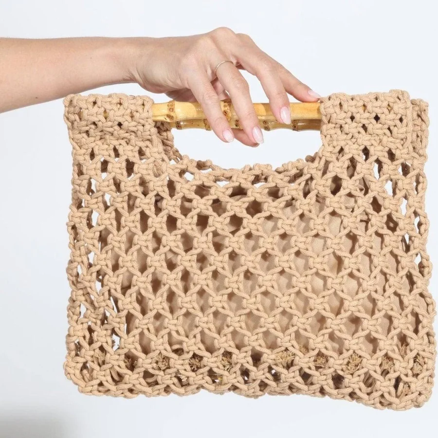 bag Straw Bamboo Handle Bag Veronica M $58