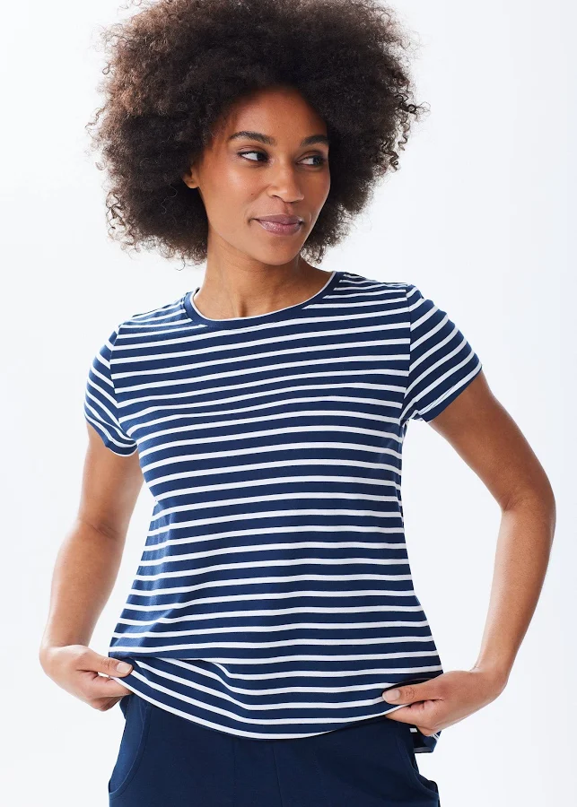 top Stripe Crewneck T-Shirt Alice Walk $75