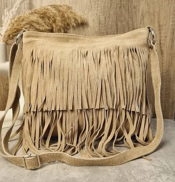 bag Suede Leather Fringe Crossbody Bag Etsy - Seller $46.53