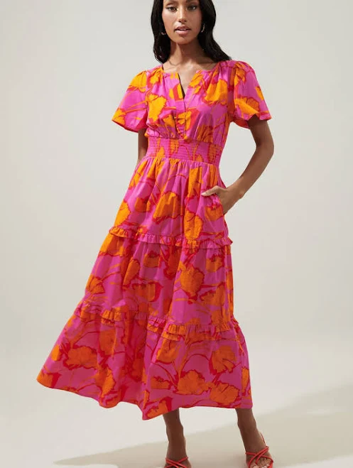 dress Sugarlips Passion Punch Palmer Poplin Tiered Maxi Dress Sugarlips $105