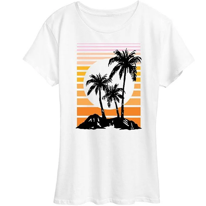 top Sunset Palm Trees Graphic T-Shirt Kohl's $20.79