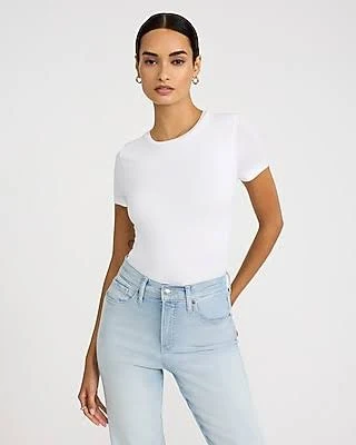 top Supersoft Women's Fitted Double Layer Crew Neck Tee Express $25.5