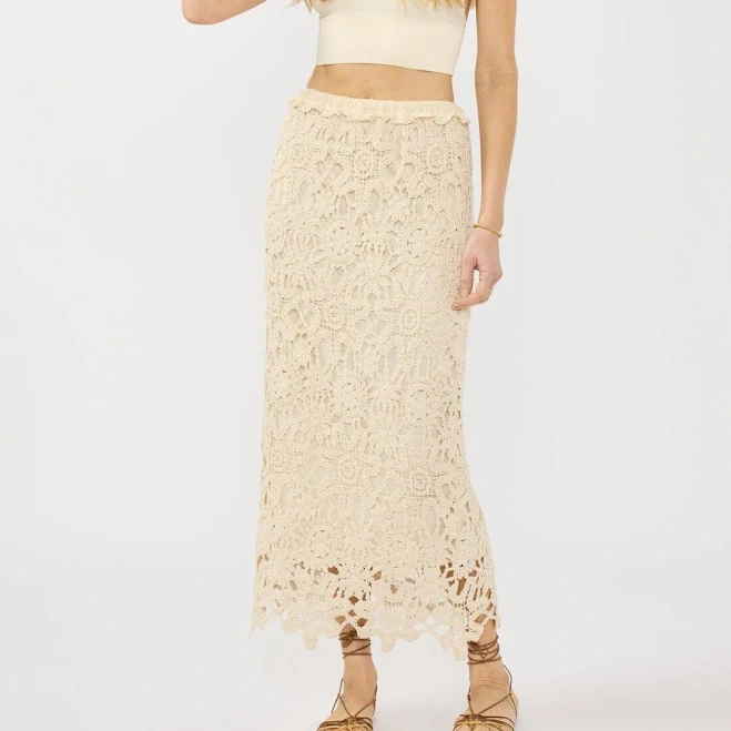 skirt Suri Crochet Midi Skirt Lovestitch $58
