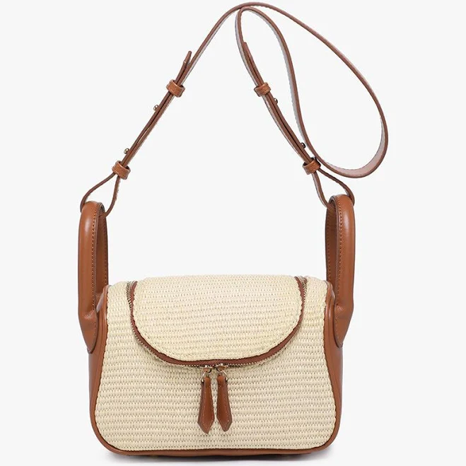 bag Susan Vegan Straw Crossbody with Large Handle Jen & Co. $56