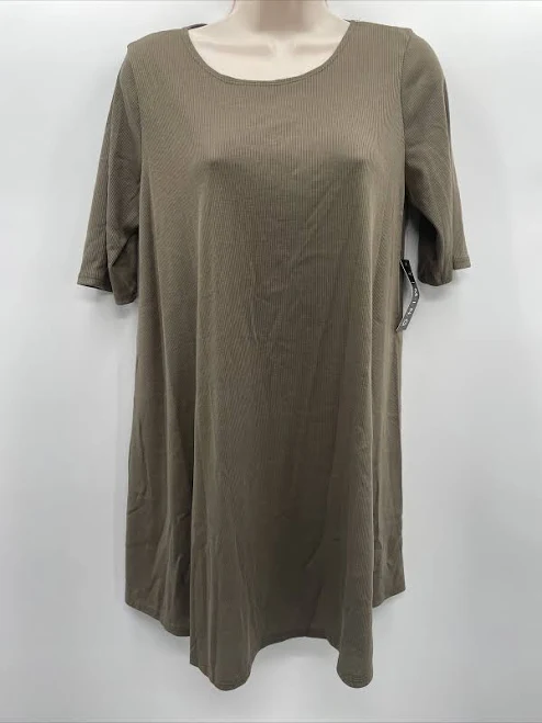 dress T.i.m.i.n.g Women's Scoop Neck Short Sleeve Olive Green Swing Dress eBay - clubcaribean $10