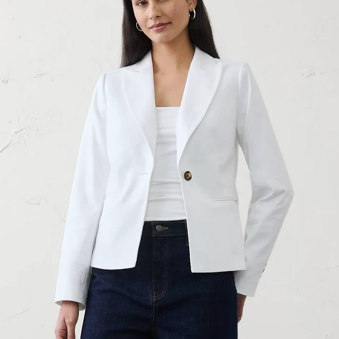 outerwear Tailored Linen-Blend Blazer Banana Republic Factory $90