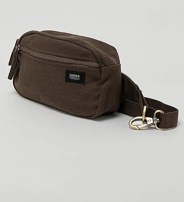 bag Terra Thread Organic Cotton Canvas Fanny Pack in Brown at Urban Outfitters Urban Outfitters $39